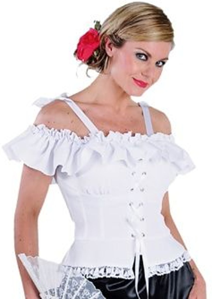 Boeren Tirol & Oktoberfest Kostuum | Verleidelijke Dirndl Blouse Angelica Vrouw | XXL | Bierfeest | Verkleedkleding